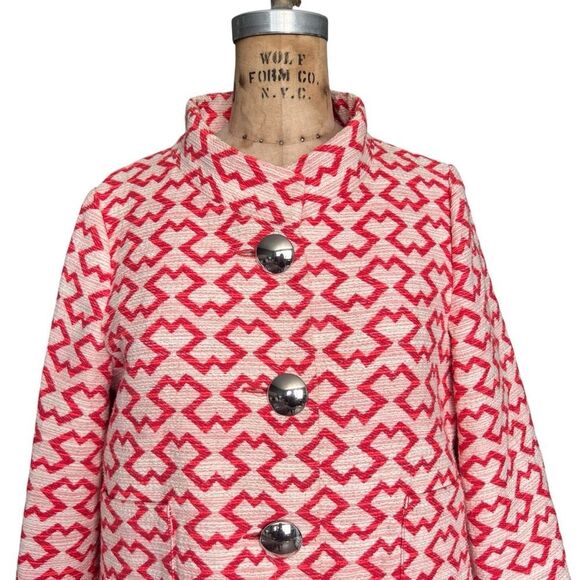 Caroline Biss Pink Geometric Button-Up Coat Size 36 US S - Picture 2 of 8